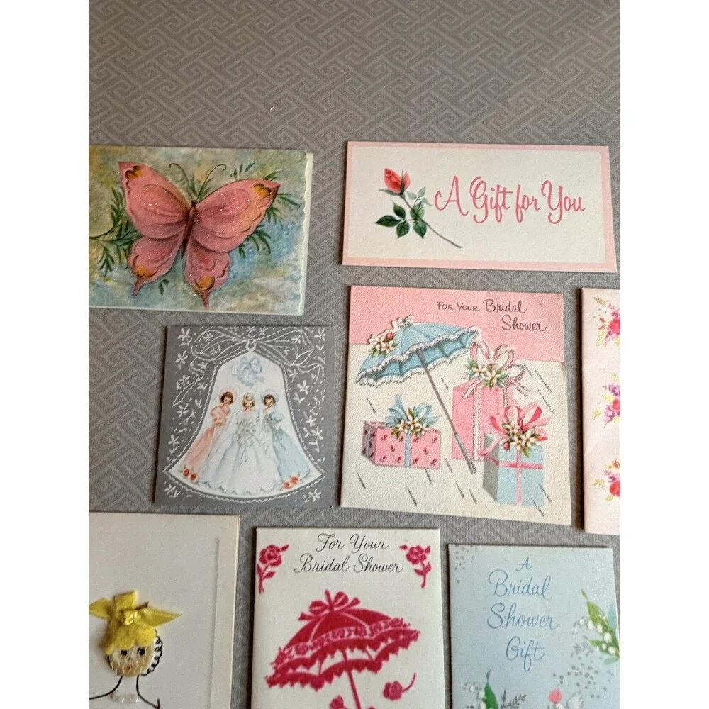 Vintage Bridal Shower Greeting Cards Lot of 33 Mid-Century Wedding Ephemera WOW
